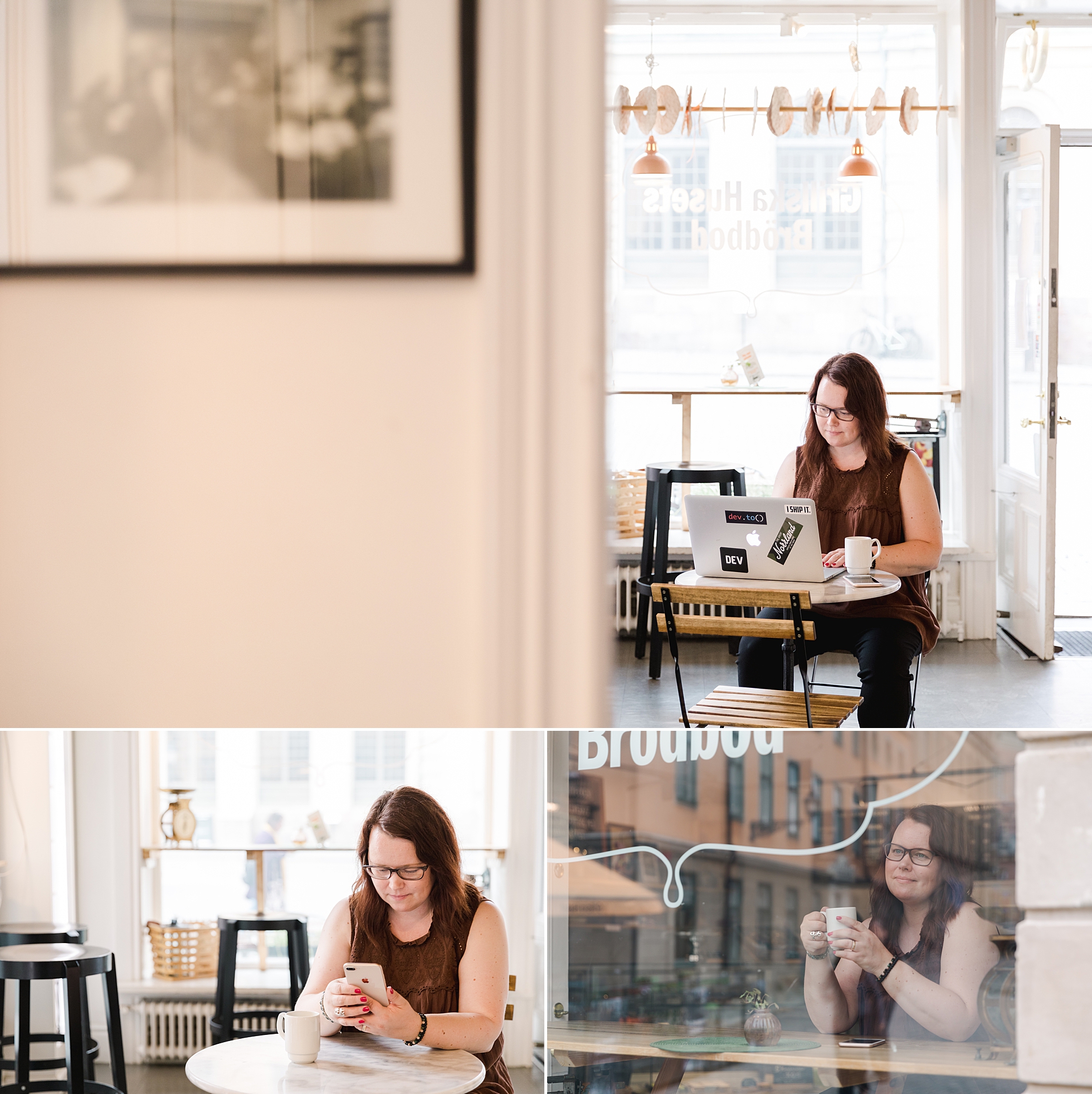 An IT entrepreneur working at a cafe