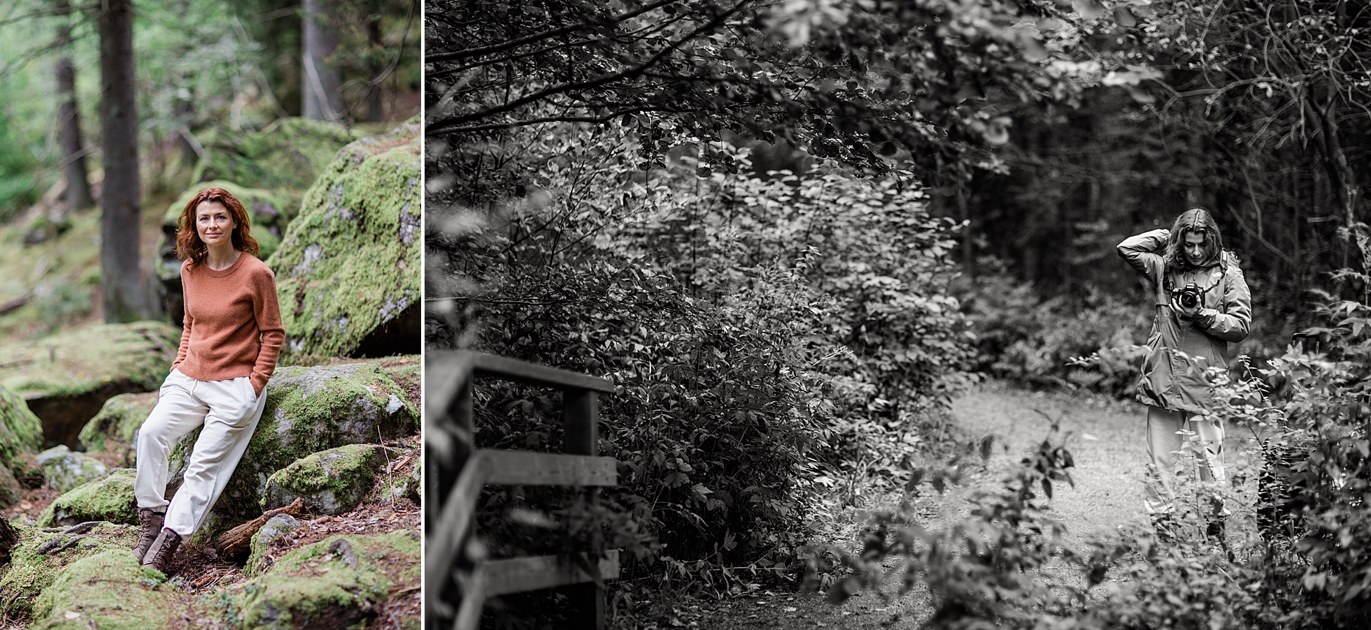 relaxed environmental portraits of writer Alexandra Mateus in Judarskogen in Stockholm