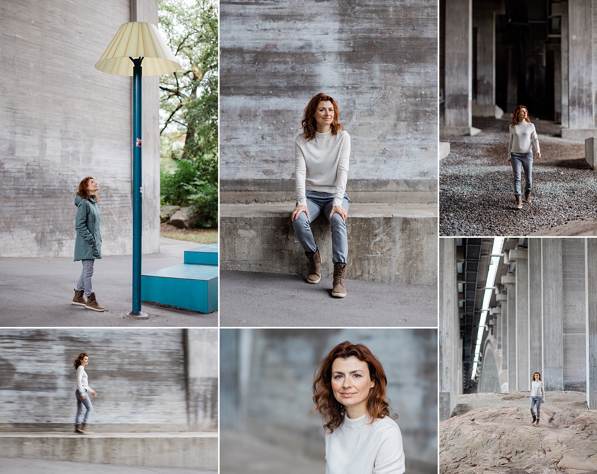 a collage of personal brand photos from a photo shoot location in Stockholm