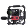 saramonic professional audio for dslr camerasattached to blackmagic camera front with mic