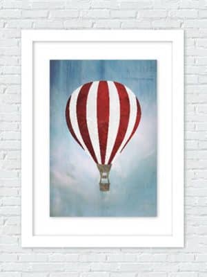 Poster Hot air balloon Blå