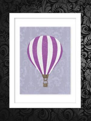 Poster Hot air balloon Lila