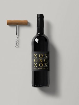 Vinetiketter XOXO svart
