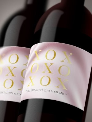 Vinetiketter XOXO rosa