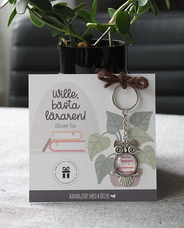 Personlig nyckelring - Bästa läraren böcker