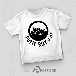 Petit Batard - Humour noir sur t-shirt blanc pour enfant, cadeau humoristique pour se moquer des bobos, Marque belge, Humour pour enfants, Habits originaux et marrants