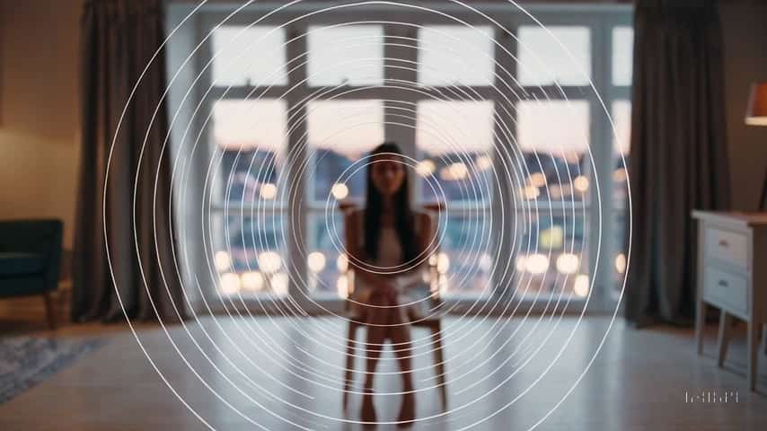 Een vrouw zit op een stoel en ervaart rust in haar hoofd