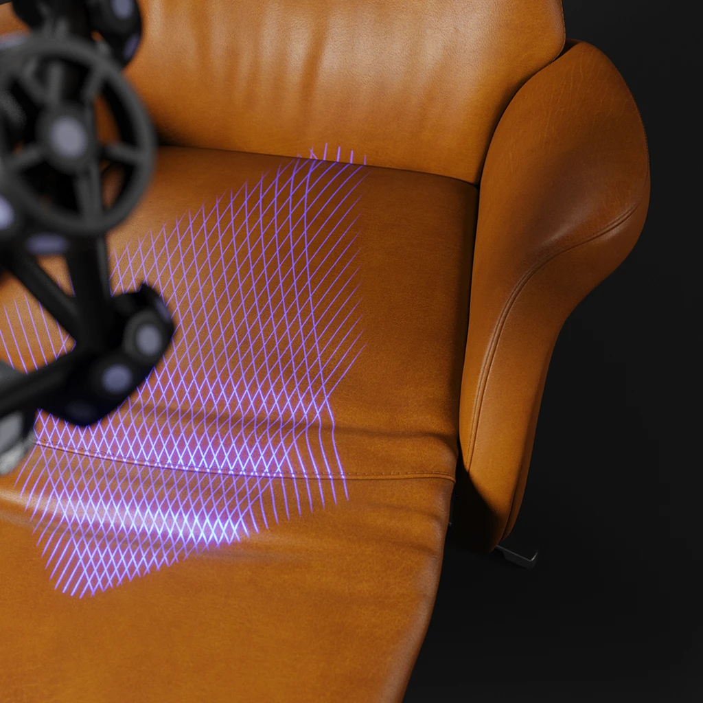 High-precision 3D scanning of an armchair – Digital twin created by Phiro
