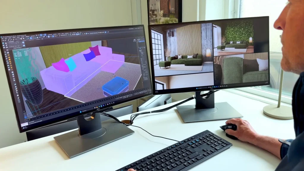 3d model to environment wireframe behind the scenes