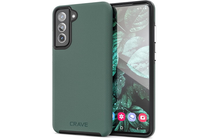 Crave Dual Guard Case in Forest Green for Samsung Galaxy S21 FE.