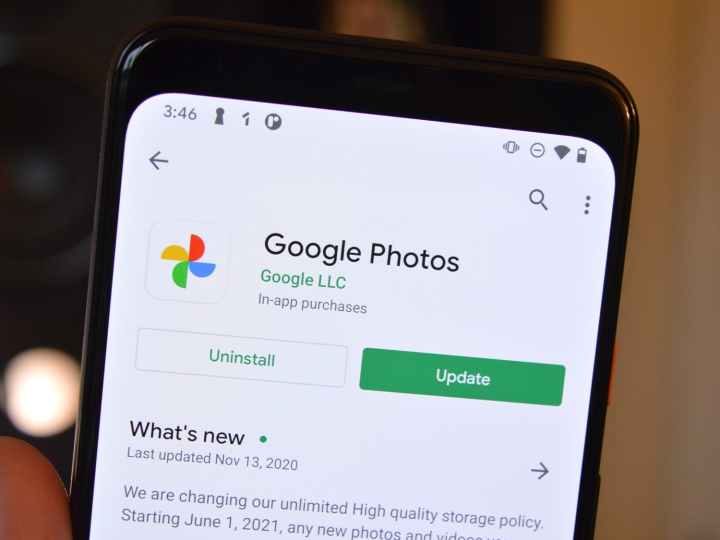 The Google Photos app shown on a smartphone.