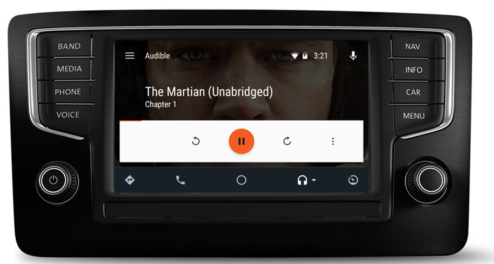 Audible Android Auto interface.