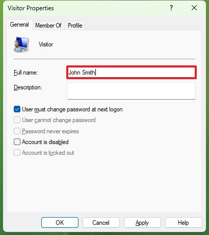 Change account name with Computer Management