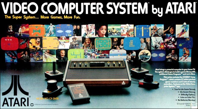 The Atari Video Computer System product box (Atari 2600)
