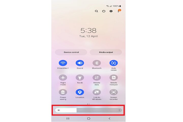 get the most battery life out of samsung galaxy a brightness slider on notification panel