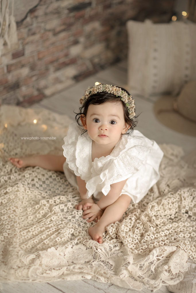 photographe bébé bohème décor studio