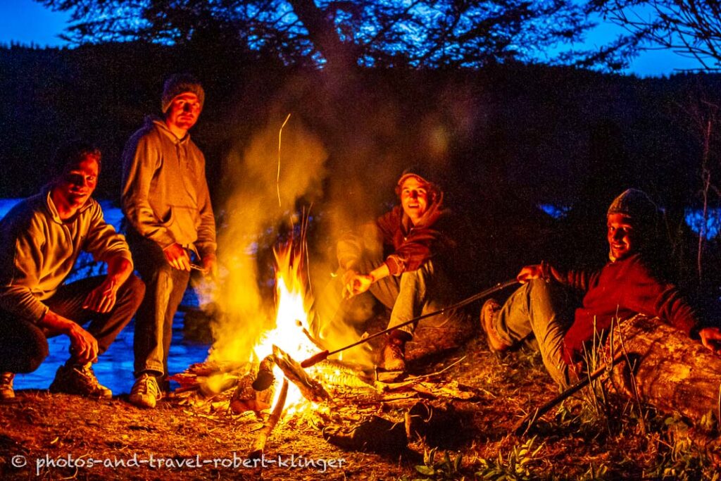 Camp fire in Canada