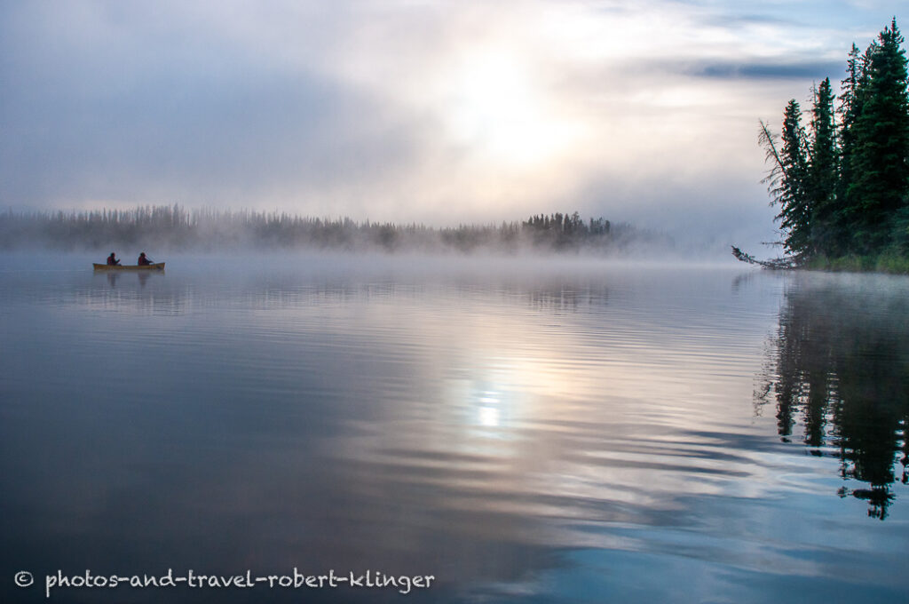 Early morning in Lake Tweedsmuir Provincial Park