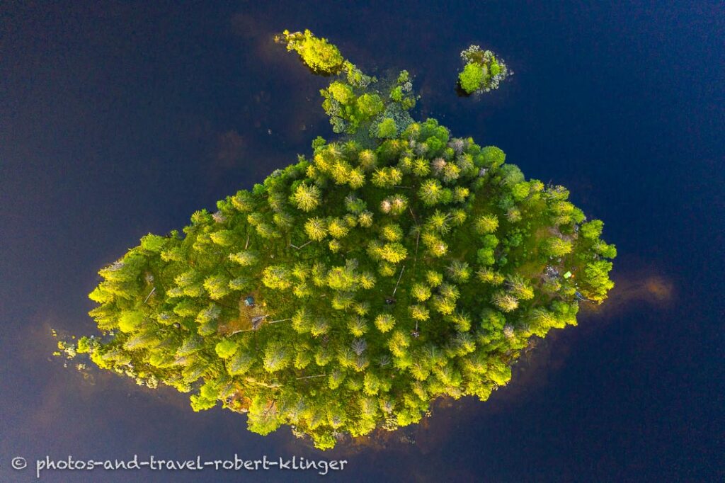 An island in Nordmarka, Norway