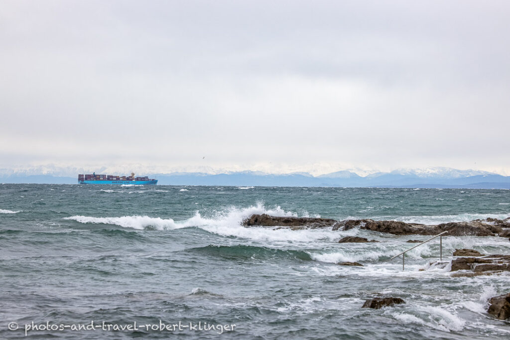 Container ship in Umag, Croatia