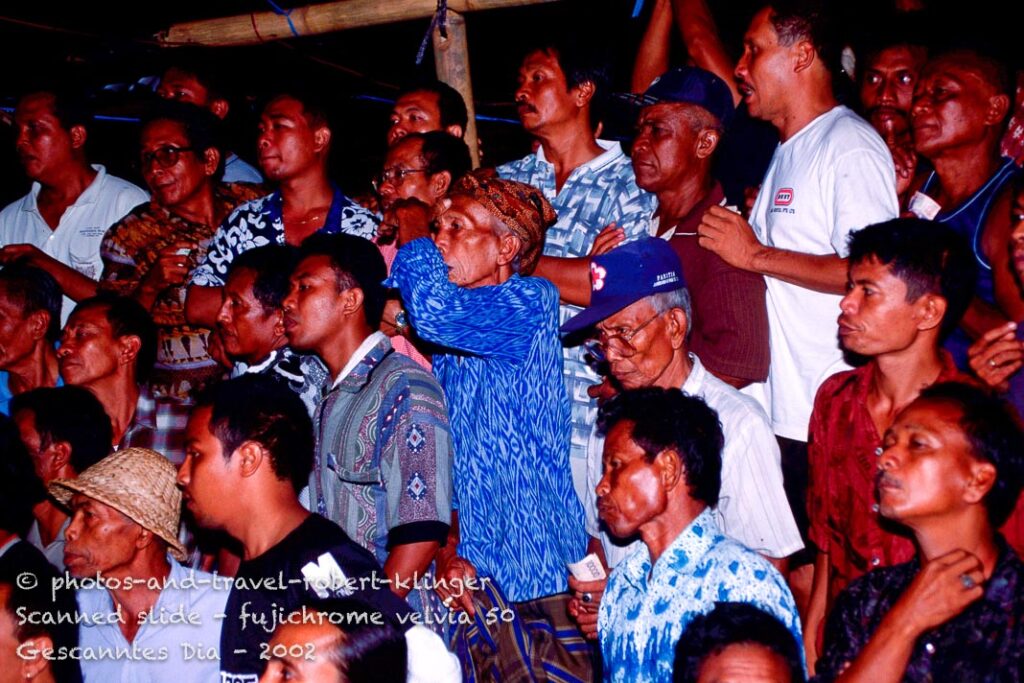 Spectators during a cockfight in Indonesia