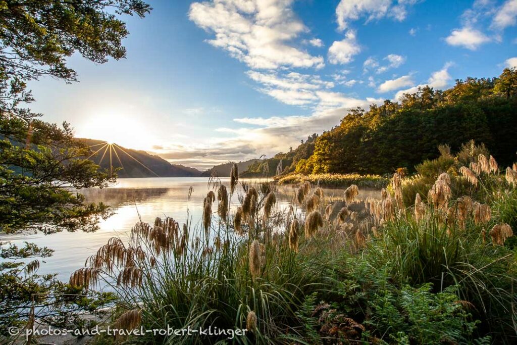 A sunrise at Lake Waikaremoana