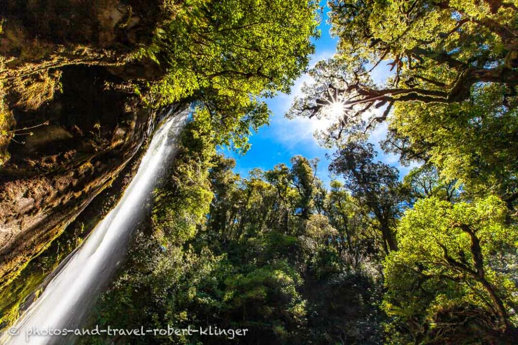 The korokoro falls at Lake Waikaremoana