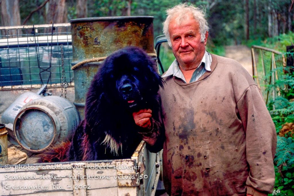 A man and his dog in Tasmania