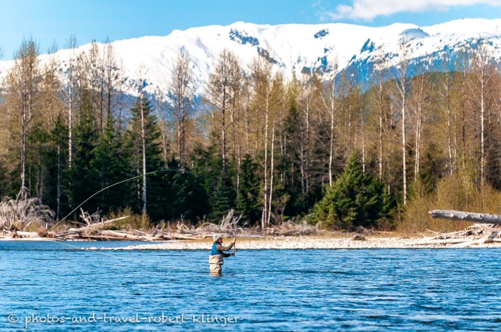 Fishing in spring on the Kitimat rive