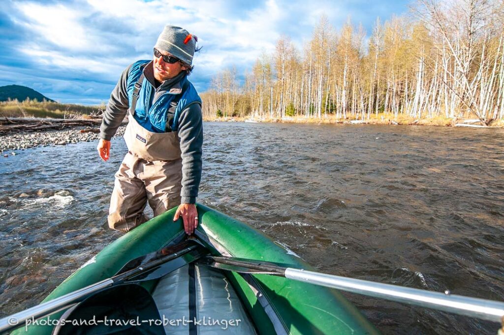 Rafting and fishing in BC, Canada