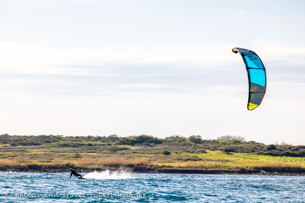 A kitesurfer close to Liznjan, Croatia