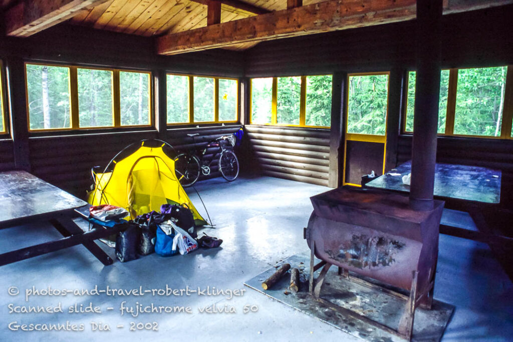 A campsite along the Dempster highway - millions of mosquitos make the use of a tent necessary