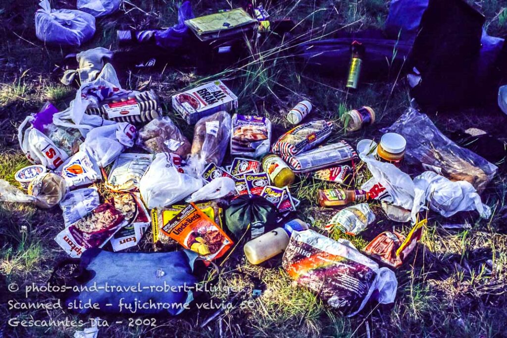 Shopping a lot of food for cycling the Cassiar highway in BC, Canada