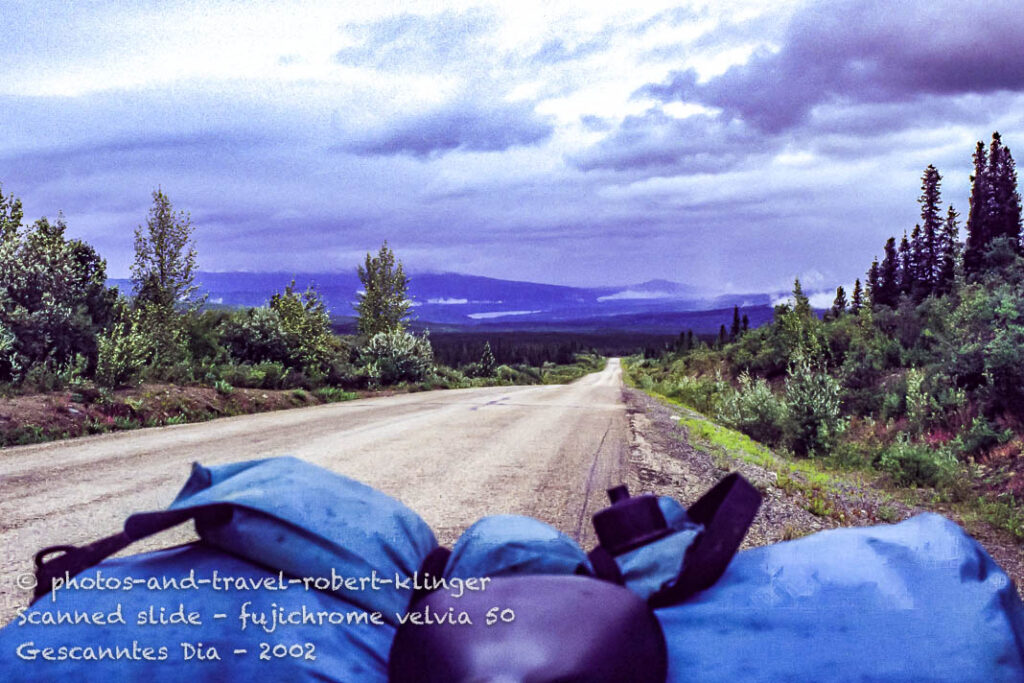 A bicycle on the Cassiar highway