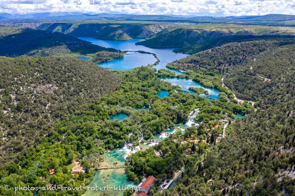 Aerial photo of Krka Nationalpark
