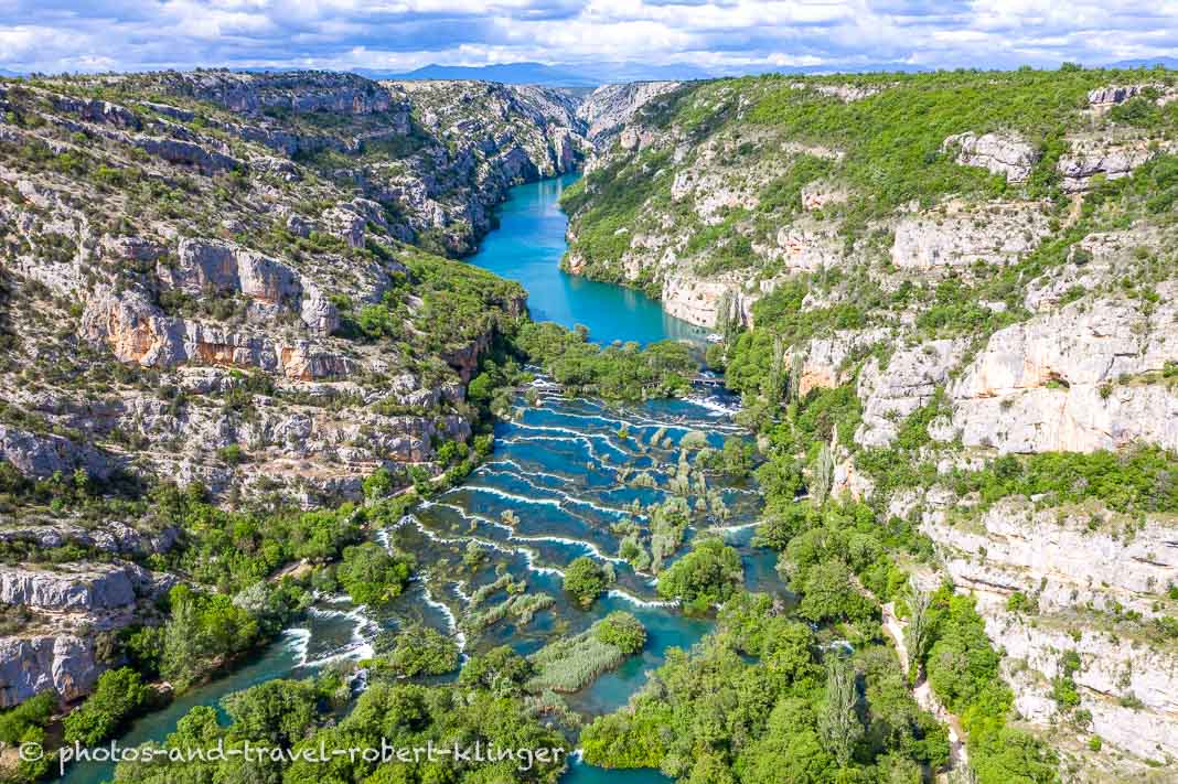 Roški Slap in the Krka Nationalpark, drone photo