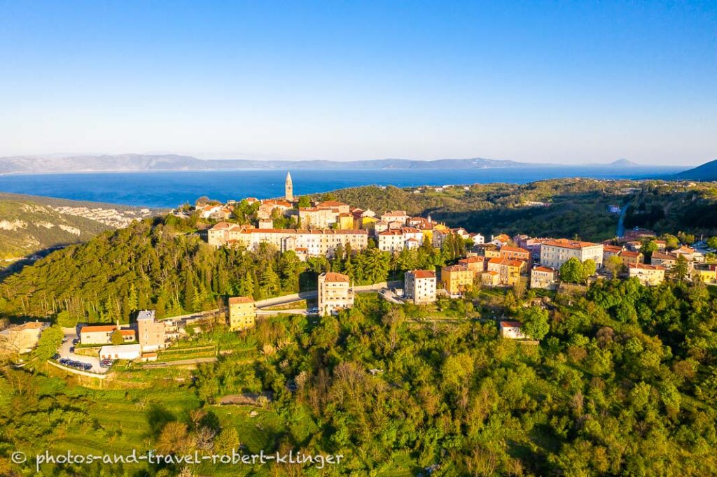 Aerial photo of Labin, Croatia