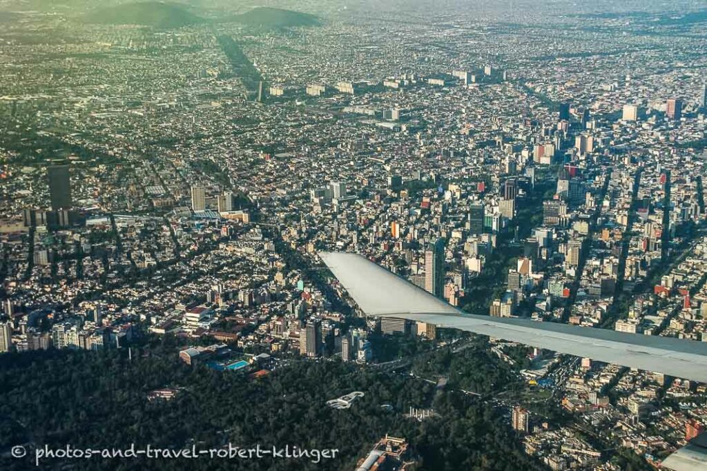 Arriving by plane in Mexico city
