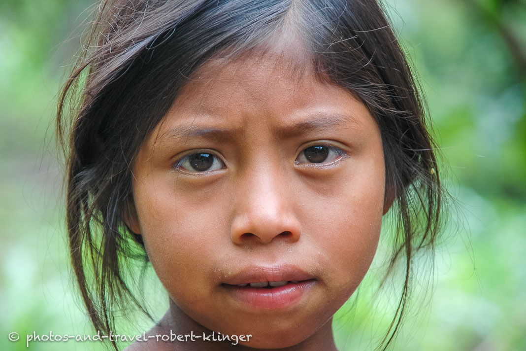 The face of a girl in Guatemala