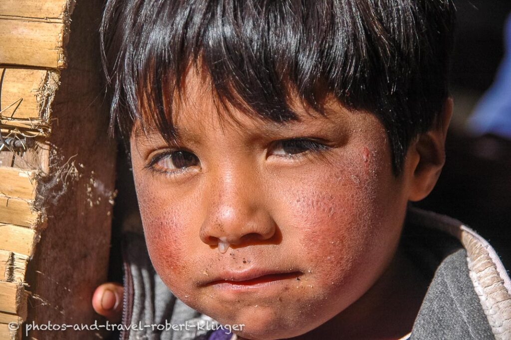 Portrait of a boy in the Andes, Peru