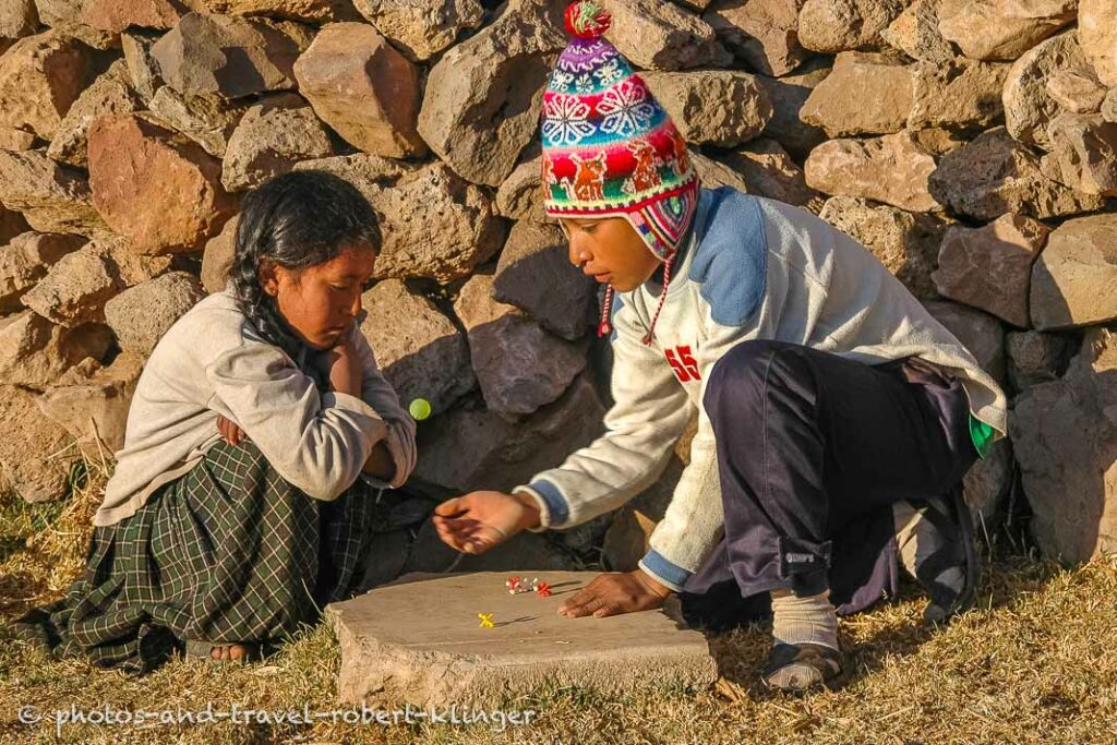 A boy and his sister in Boliva playing