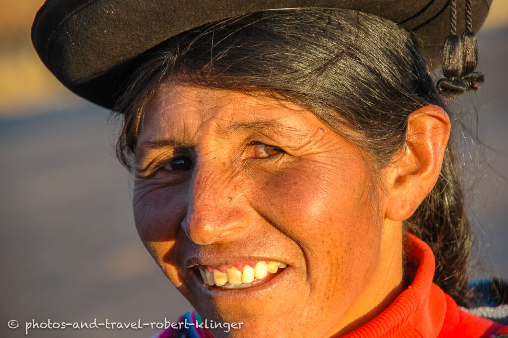 A portrait of a bolivian woman