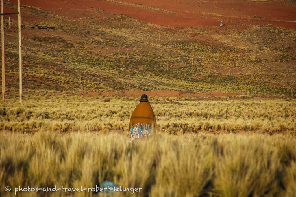 A woman in the countryside of Bolivia