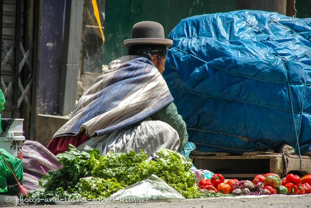 A woman on a market in Bolivia