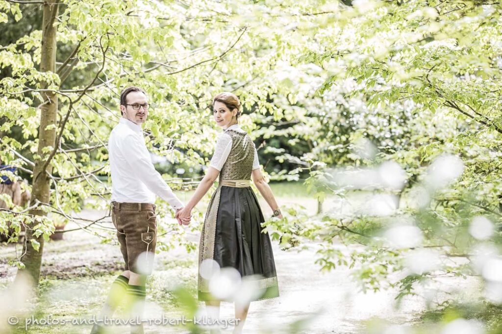 A wedding photo in the forest