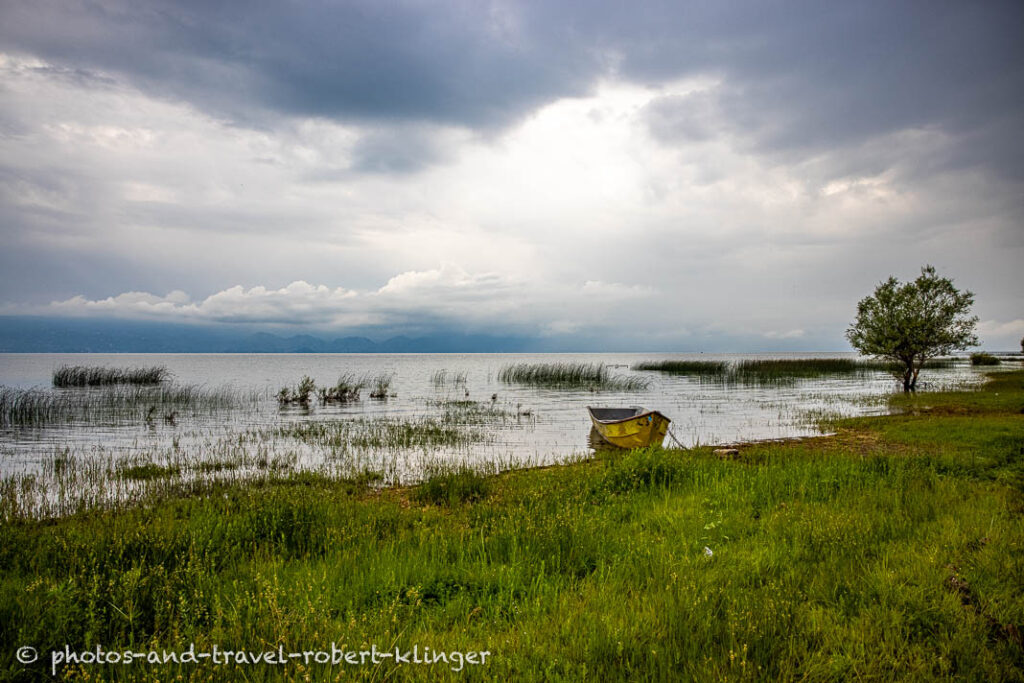 A fishing boat at Lake Skadar in Albania