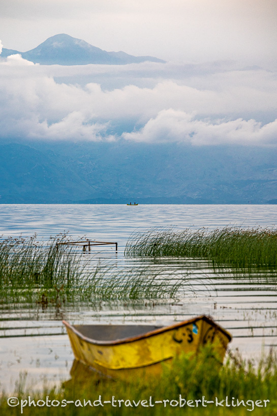 A fishing boat on Lake Skadar in Albania