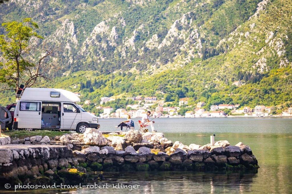 Vanlife and fishing in the bay of Kotor