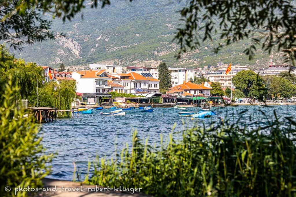 The town of Ohrid at Lake Ohrid in Macedonia