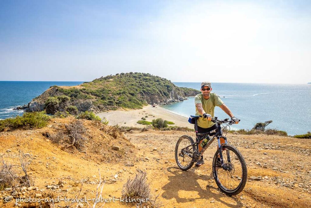 A mountainbiker in Athos, Greece